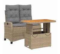 Maison exclusive - ensemble à manger de jardin et coussins 2 pcs beige poly roti