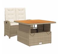 Maison exclusive - ensemble à manger de jardin et coussins 2 pcs beige poly roti