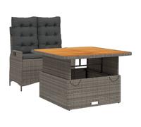 Maison exclusive - ensemble à manger de jardin et coussins 2 pcs gris rotin