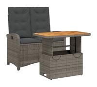 Maison exclusive - ensemble à manger de jardin et coussins 2 pcs gris rotin