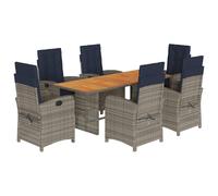 Maison exclusive - ensemble à manger de jardin et coussins 7 pcs beige poly roti