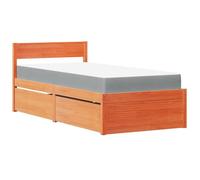 Maison Exclusive - Lit avec tiroirs/matelas cire marron 90x190 cm bois massif pin