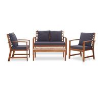 Maison exclusive - salon de jardin 4 pcs avec coussins bois d'acacia solide