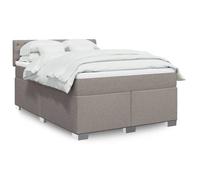 Maison Exclusive - Sommier à lattes de lit avec matelas Taupe 160x200 cm Tissu