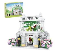 Maison Fleurie de la Ville Ensemble de Jouets de Construction, Kit de Blocs de Construction de Serre avec Lumières, Modèle D'architecture de Jardin, Idéal pour Adultes et Enfants (597 Pièces)
