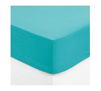Maison futée - Drap housse 2 personnes 140x190 cm 100% Coton - Turquoise