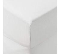 Maison futée - Drap housse 2 personnes 160x200 cm 100% coton - Blanc