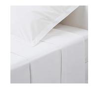 Maison futée - Drap plat 1 personne 180x290 cm 100% Coton - Blanc