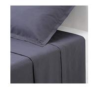Maison Futée Drap plat 1 personne 180x290 cm 100% Coton - Gris foncé