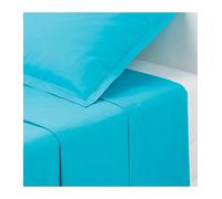 Maison futée - Drap plat 1 personne 180x290 cm 100% Coton - Turquoise