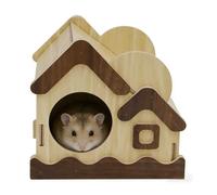 Maison Gerbil - Cabane naturelle mignonne - Accessoires pour cage de hamster et chinchilla | pour jeux paysagers, repos de sommeil, gerbille, lapin, hérisson, planeur en sucre, petit animal