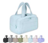 Maison Ginza Cloud Carry Bag, Convely Toiletry Bag, 4 Major Partitions, New Dry and Wet Separation, Large Capacity Waterproof Travel Cosmetic Bag (Blue)