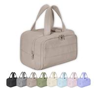 Maison Ginza Cloud Carry Bag, Convely Toiletry Bag, 4 Major Partitions, New Dry and Wet Separation, Large Capacity Waterproof Travel Cosmetic Bag (Khaki)