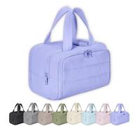 Maison Ginza Cloud Carry Bag, Convely Toiletry Bag, 4 Major Partitions, New Dry and Wet Separation, Large Capacity Waterproof Travel Cosmetic Bag (Purple)