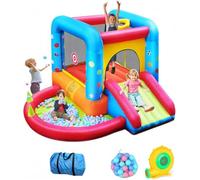 Maison Gonflable de Rebond, Parc de toboggans Aquatiques pour Jardin d'enfants, château Gonflable pour Enfants, pour Jardin extérieur et intérieur, Comprend Un kit de Patch et Un souffleur