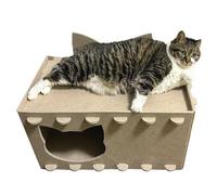 Maison griffoir pour chat, niche en feutre pour chaton | Montage puzzle et nid absorbant le bruit pour l'appartement