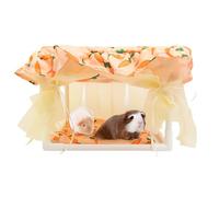 Maison Hamster | Habitat Cachette pour Petits Animaux,Abri avec Porte en Pompons Doux pour Souris Lapin Chinchilla Gerbille