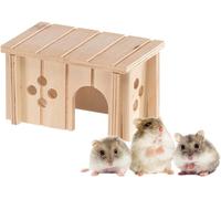 Maison Hamster,Maisonette Souris,Accessoire Cage Hamster,Avec Toit Plat Et Trous D'aération,En Kit De Montage,12,5 X 7,5 X H 7 Cm,