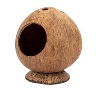 Maison Hamster Noix De Coco Naturelle - 13,5x11,9cm Nid Aéré Perforé Avec Base Stable Anti-Bascule | Refuge Hiver Chaud Pour Hamsters, Gerbilles, Chinchillas, Lapins, Hérissons | Design Durable Et Ant