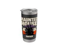 Maison hantée Entrez dans une nuit d'Halloween effrayante Gobelet isotherme en acier inoxydable double paroi