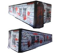 Maison hantée gonflable géante 11 x 3 m Labyrinthe gonflable effrayant citrouille Halloween (toit amovible et souffleur de 11 x 3 m)