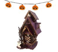 Maison Hantée Halloween Ornements D'Étagère À Livres Horreur 3D Rustiques