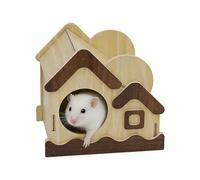 Maison Hérisson - Fournitures pour Animaux Drôles en Bois - Accessoires Cage Chinchilla pour Hamster Cabane | Pour Gerbil Bunny Chinchilla Ferret Hérisson Glider Sucre Enrichissement Jeu Sommeil Cage
