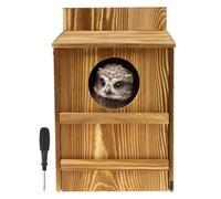 Maison Hibou préconstruite pour l'extérieur, nichoir à Hibou Facile à accrocher, Ouverture Circulaire, Taille pour l'extérieur