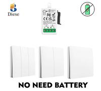 Maison intelligente auto-alimenté RF433 commutateurs sans fil pour lumières Kit de commutateur de lumière cinétique commutateurs de lumière à distance bouton poussoir sans fil 1Reee