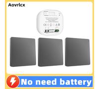 Maison intelligente gris auto-alimenté commutateurs sans fil pour lumières Kit de commutateur de lumière cinétique commutateurs de lumière à distance bouton poussoir sans fil Grey EU 1Gang 2V1