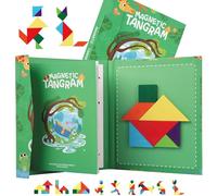 Maison Julia - Tangram Enfant Magnétique Jeu Educatif Montessori dès 3 Ans | Occupation Calme, Puzzle Smart de Voyage Train Avion et Voiture, Cadeau Noël Anniversaire