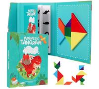 Maison Julia - Tangram Enfant Magnétique - Jeu Educatif Montessori dès 3 Ans - Puzzle Smart de Voyage - Occupation Calme Train Avion et Voiture - Casse Tête - Cadeau Noël Anniversaire