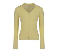 Maison Kitsuné - Baby Fox Fine Rib Cardigan - Femme - Pulls - Jaune - Taille: 38 FR