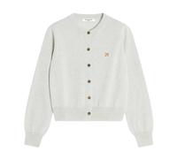 Maison Kitsuné - Baby Fox Merino Regular Cardigan - Femme - Pulls - Gris - Taille: 40 FR