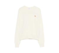 Maison Kitsuné - Baby Fox Merino Regular Jumper - Femme - Pulls - Blanc - Taille: 42 FR