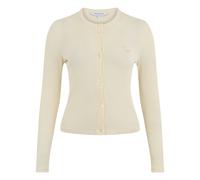 Maison Kitsuné - Baby Fox Ribbed Cardigan - Femme - Pulls - Jaune - Taille: 36 FR