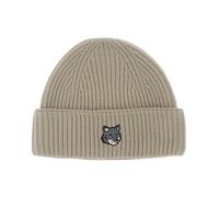 Maison Kitsuné - Bonnet Fox Head Large - unisex - Accessoires - Beige - Taille: ONE Size