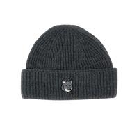 Maison Kitsune FOX HEAD LARGE BEANIE men Beanies grey taille: ONE SIZE