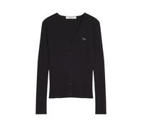 Maison Kitsuné - Cardigan à côtes fines - Femme - Pulls - Noir - Taille: 42 FR