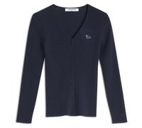 Maison Kitsuné - Cardigan Côtelé avec Patch Bébé Renard - Femme - Pulls - Bleu - Taille: 38 FR