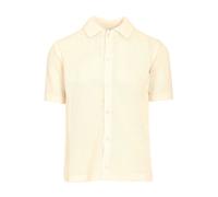 Maison Kitsuné - Cardigan Court à Manches Courtes en Maille Ajourée - Homme - Pulls - Blanc - Taille: M