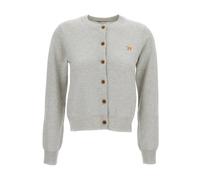 Maison Kitsuné - Cardigan en Laine avec Patch Logo Fox - Femme - Pulls - Beige - Taille: 38 FR