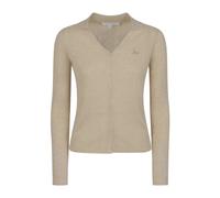 Maison Kitsuné - Cardigan Fine Rib Baby Fox - Femme - Pulls - Beige - Taille: 38 FR