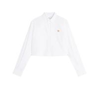 Maison Kitsuné - Chemise courte en coton avec Baby Fox - Femme - Blouses et Chemises - Blanc - Taille: 42 FR