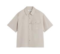 Maison Kitsuné - Chemise en Coton à Manches Courtes avec Poche - Homme - Chemises - Gris - Taille: L