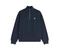 Maison Kitsuné - Dressed Fox High Neck And Zip SweaT-shirt - Homme - Sweatshirts et sweats à capuche - Bleu - Taille: S