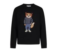 Maison Kitsuné - Dressed Fox Intarsia Wool Jumper - Homme - Pulls - Noir - Taille: XL