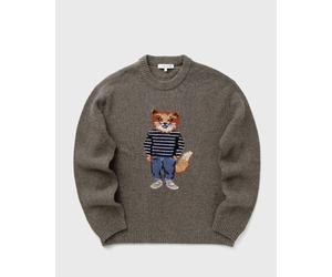 Maison Kitsune DRESSED FOX INTARSIA WOOL JUMPER men Pullovers grey taille: L