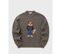 Maison Kitsune DRESSED FOX INTARSIA WOOL JUMPER men Pullovers grey taille: M