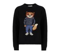 Maison Kitsuné - Dressed Fox Sweater - Femme - Pulls - Noir - Taille: 40 FR